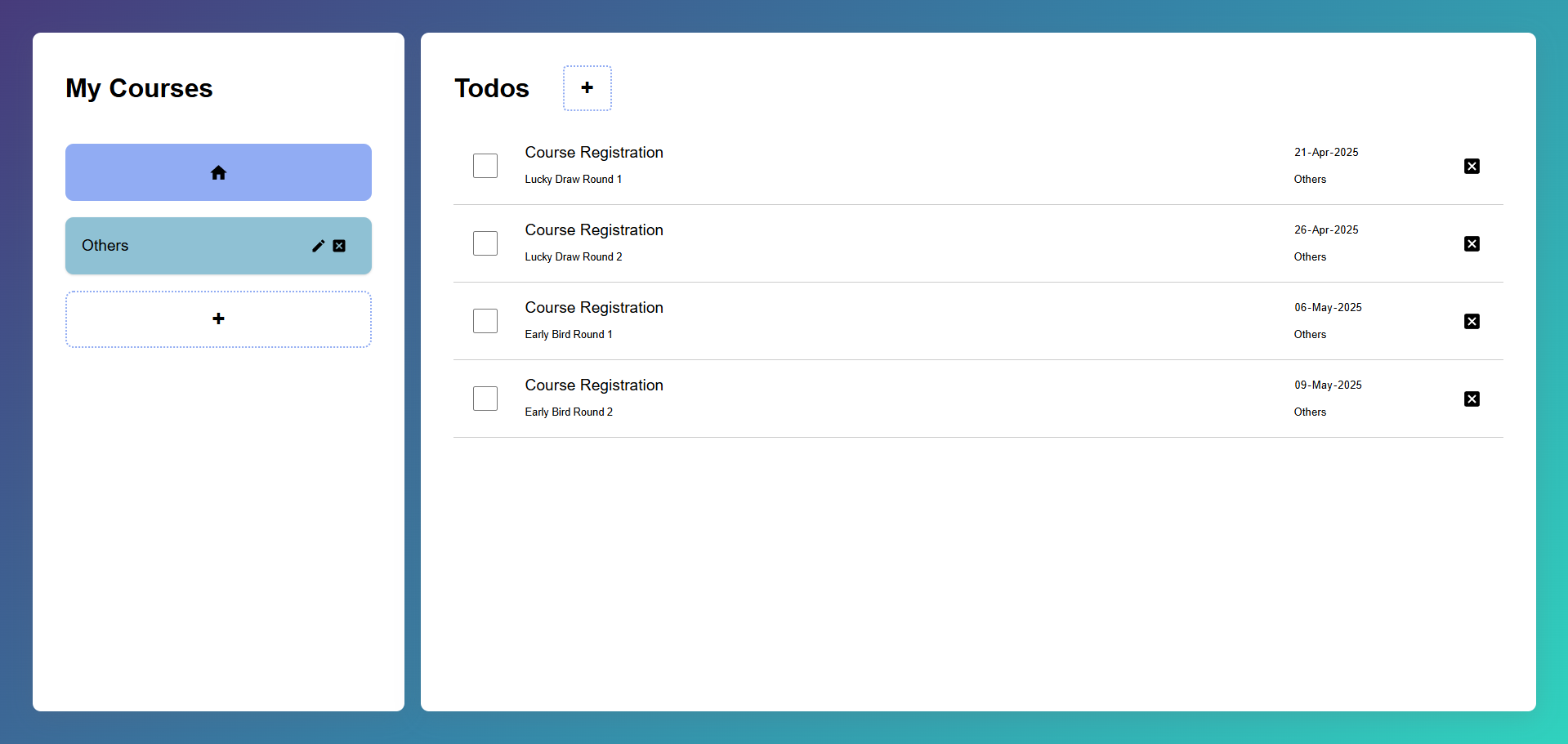 Todo list app project